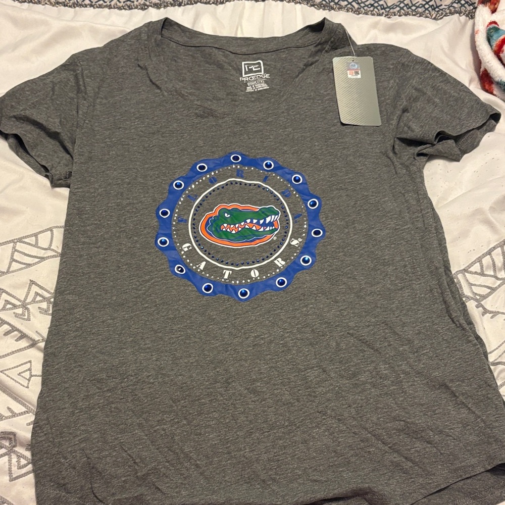 Pro Edge Gray and Blue Graphic Women's Tee